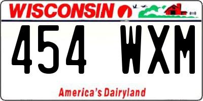WI license plate 454WXM