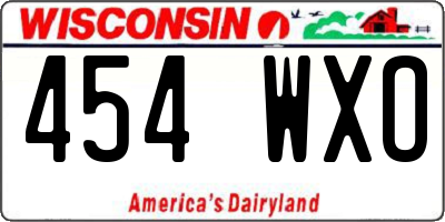 WI license plate 454WXO