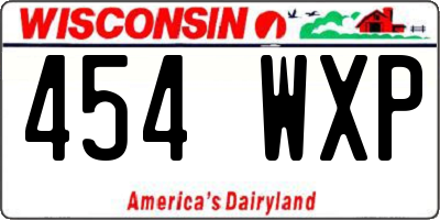 WI license plate 454WXP