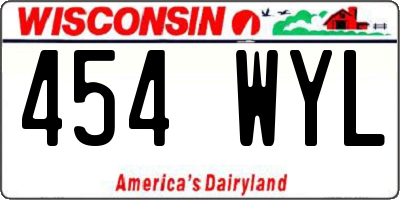 WI license plate 454WYL