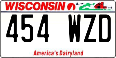 WI license plate 454WZD