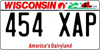 WI license plate 454XAP