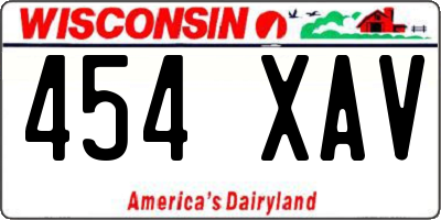 WI license plate 454XAV