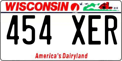 WI license plate 454XER