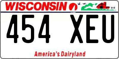WI license plate 454XEU