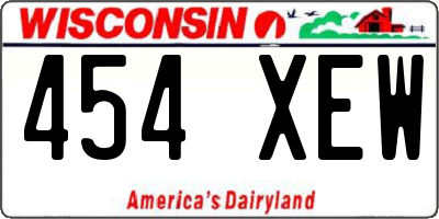 WI license plate 454XEW