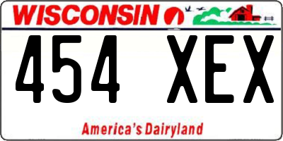 WI license plate 454XEX
