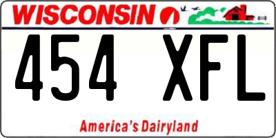 WI license plate 454XFL