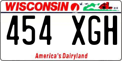 WI license plate 454XGH
