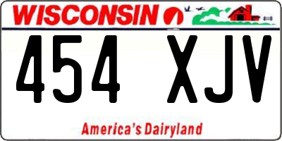 WI license plate 454XJV