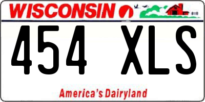 WI license plate 454XLS