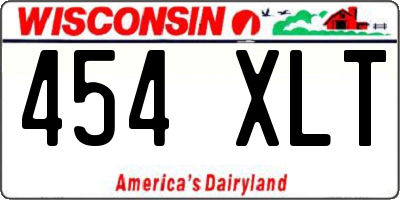 WI license plate 454XLT