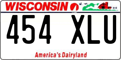 WI license plate 454XLU