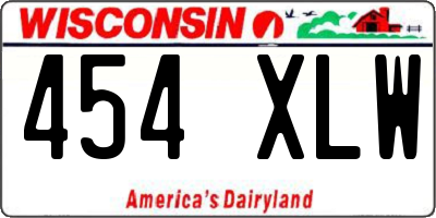 WI license plate 454XLW