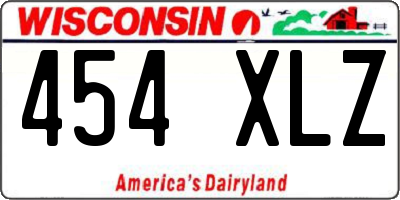 WI license plate 454XLZ