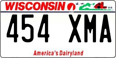 WI license plate 454XMA