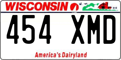 WI license plate 454XMD