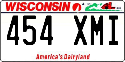 WI license plate 454XMI