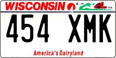 WI license plate 454XMK