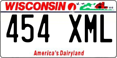WI license plate 454XML