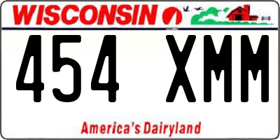 WI license plate 454XMM