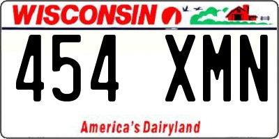 WI license plate 454XMN