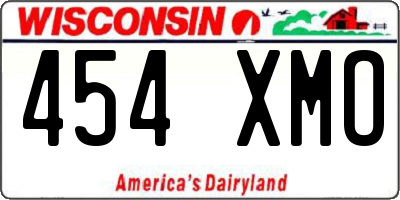 WI license plate 454XMO