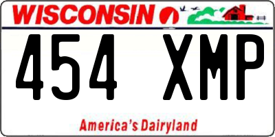 WI license plate 454XMP