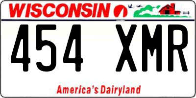 WI license plate 454XMR