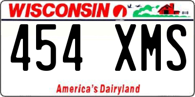 WI license plate 454XMS
