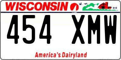 WI license plate 454XMW