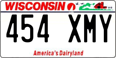 WI license plate 454XMY