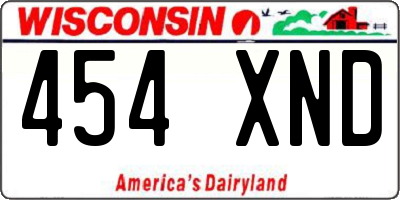 WI license plate 454XND