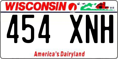 WI license plate 454XNH