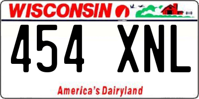 WI license plate 454XNL