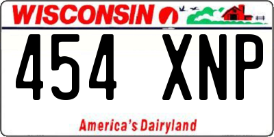 WI license plate 454XNP