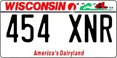 WI license plate 454XNR