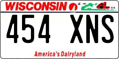 WI license plate 454XNS