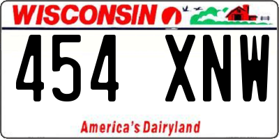 WI license plate 454XNW