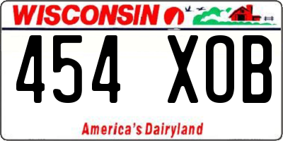 WI license plate 454XOB