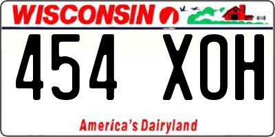 WI license plate 454XOH