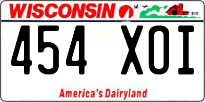 WI license plate 454XOI