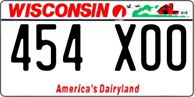 WI license plate 454XOO