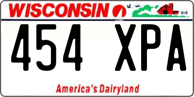 WI license plate 454XPA