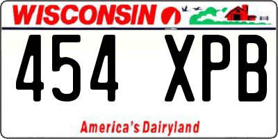 WI license plate 454XPB