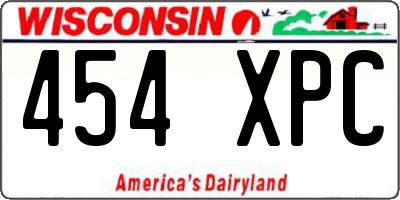WI license plate 454XPC