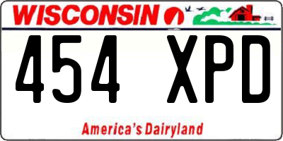 WI license plate 454XPD