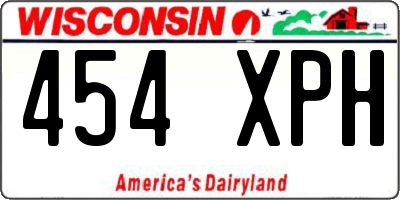 WI license plate 454XPH