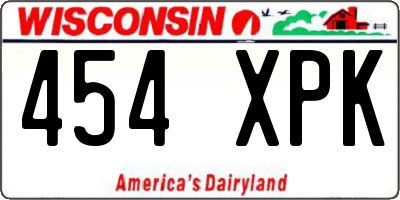 WI license plate 454XPK