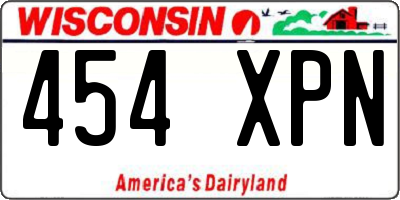 WI license plate 454XPN